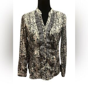 Snake Skin Print Blouse Long sleeve Womens Extra Small